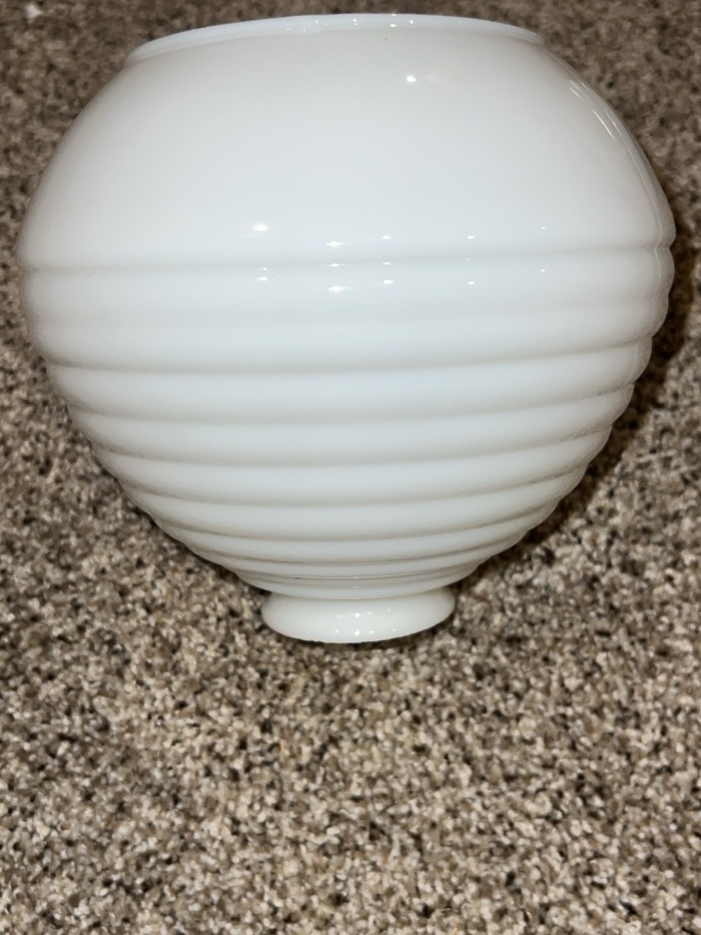Vintage Art Deco Bee Hive White Glass Globe Light Shade
